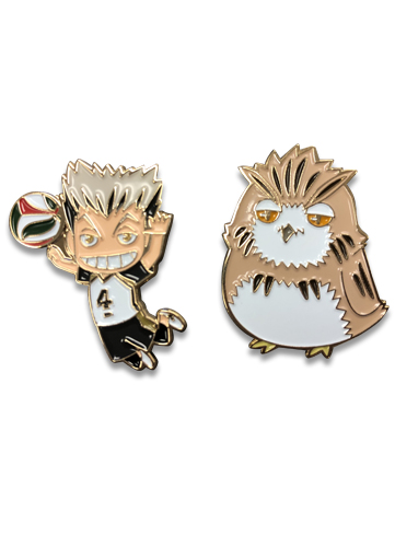 Haikyu!! - Bokuto & Bokuto Owl Pins, an officially licensed product in our Haikyu!! Pins & Badges department.