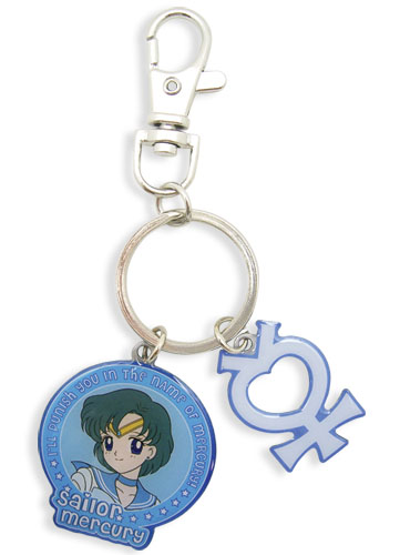 Sailormoon Sailor Mercury & Symbol Metal Keychain, an officially licensed product in our Sailor Moon Key Chains department.