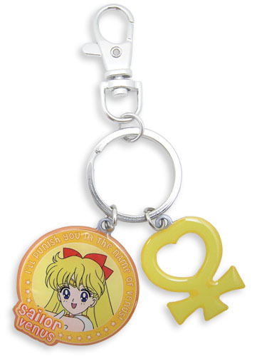 Sailormoon Sailor Venus & Symbol Metal Keychain, an officially licensed product in our Sailor Moon Key Chains department.