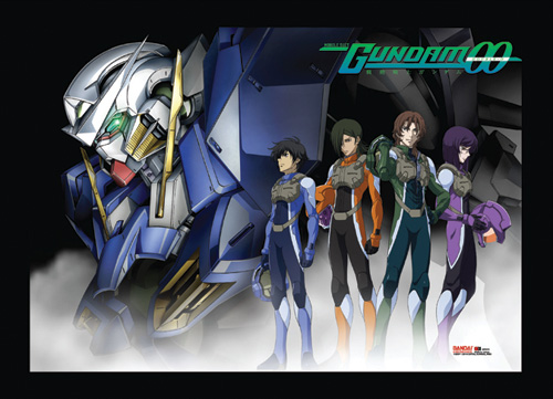 Gundam 00 Exia & Pilots Wall Scroll, an officially licensed product in our Gundam 00 Wall Scroll Posters department.