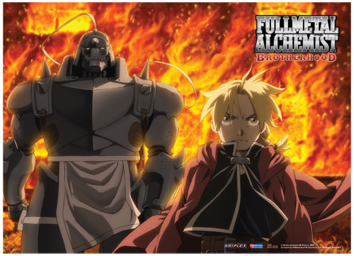 Fma Brotherhood Fire Wall Scroll, an officially licensed product in our Fullmetal Alchemist Wall Scroll Posters department.