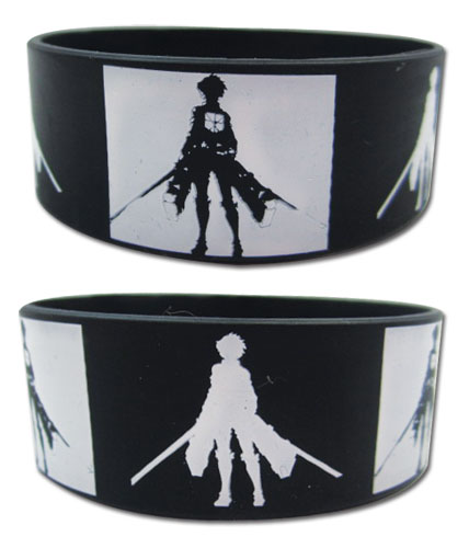 Attack On Titan - Eren Silhouette Pvc Wristband, an officially licensed product in our Attack On Titan Wristbands department.