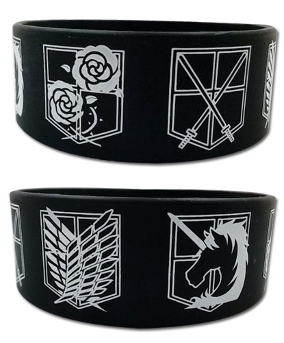 Attack On Titan - Regiment Emblem Pvc Wristband, an officially licensed product in our Attack On Titan Wristbands department.