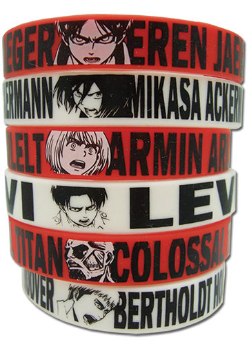 Attack On Titan - Multi Pack Pvc Wristband, an officially licensed product in our Attack On Titan Wristbands department.