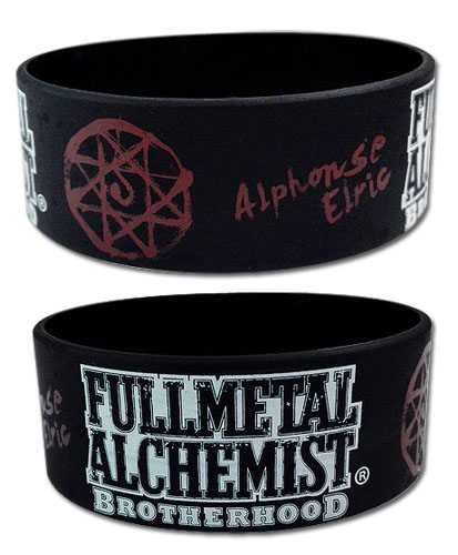 Fullmetal Alchemist Brotherhood - Alphonse Elric Pvc Wristband, an officially licensed product in our Fullmetal Alchemist Wristbands department.