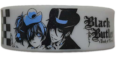 Black Butler Boc - B - Checker Pattern Pvc Wristband, an officially licensed product in our Black Butler Book Of Circus Wristbands department.