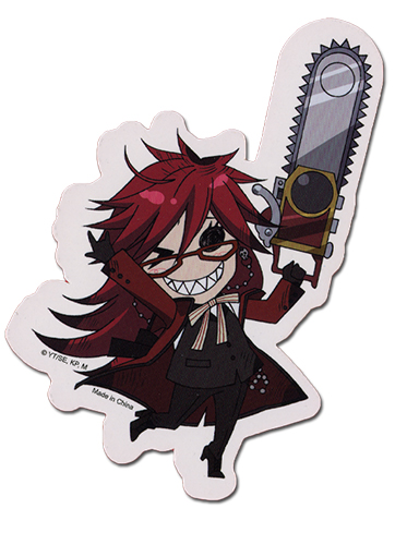 Black Butler Grell Sticker, an officially licensed product in our Black Butler Stickers department.