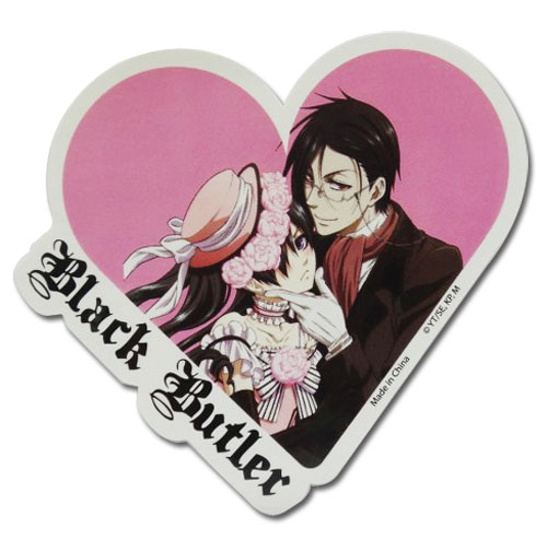 Black Butler - Ciel & Sebastian Heart Sticker, an officially licensed product in our Black Butler Stickers department.