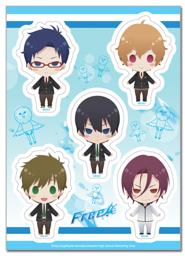 Free! - Group Sd Uniform Sticker Set, an officially licensed product in our Free! Stickers department.