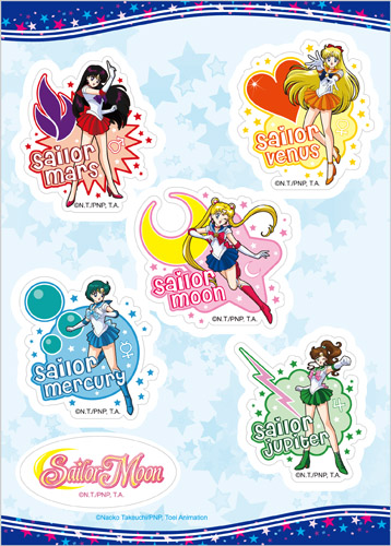 Sailor Moon - Mars, Venus, Mercury And Jupiter Sticker Set, an officially licensed product in our Sailor Moon Stickers department.