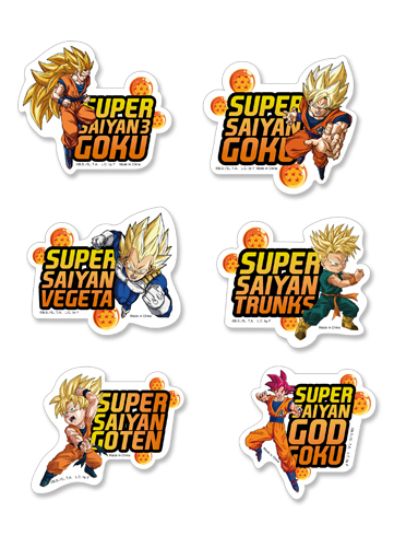 Dragon Ball Super - Super Saiyan Die-Cut Sticker Set, an officially licensed product in our Dragon Ball Super Stickers department.