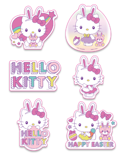 Hello Kitty - Easter 2018 Die-Cut Sticker Set, an officially licensed product in our Hello Kitty Stickers department.