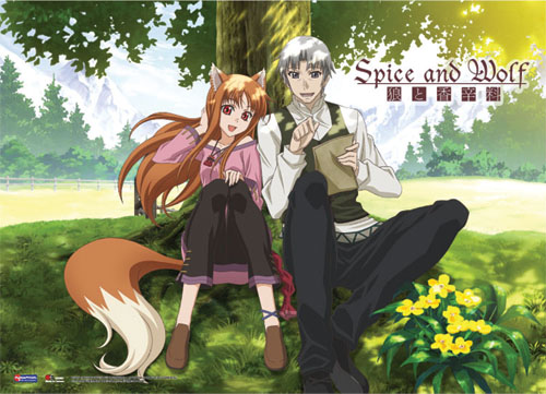 Spice And Wolf Couple Wallscroll, an officially licensed product in our Spice & Wolf Wall Scroll Posters department.
