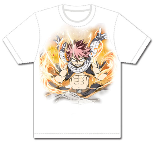 Fairy Tail - Natsu Fire Mens T-Shirt L, an officially licensed product in our Fairy Tail T-Shirts department.