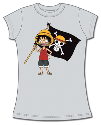 One Piece Luffy And Flag Jrs T-Shirt L, an officially licensed product in our One Piece T-Shirts department.