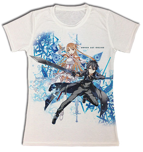Sword Art Online - Asuna & Kirito Swords Jrs. Sublimated T-Shirt M, an officially licensed product in our Sword Art Online T-Shirts department.