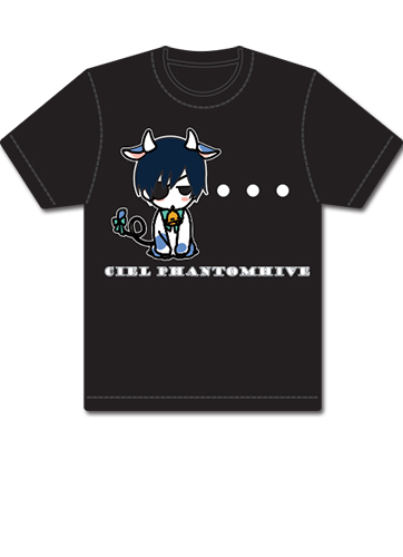 Black Butler Ciel Cow Phantomhive T-Shirt L, an officially licensed Black Butler product at B.A. Toys.