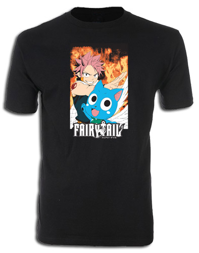 Fairy Tail - Natsu & Happy Screenprint T-Shirt L, an officially licensed product in our Fairy Tail T-Shirts department.
