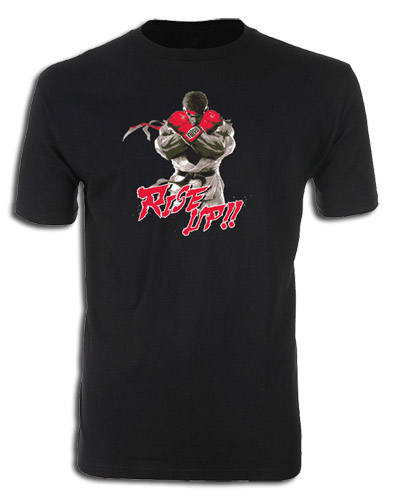 Street Fighter V - Ryu Rise Up!! Screen Print T-Shirt L, an officially licensed product in our Street Fighter T-Shirts department.