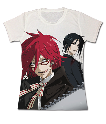 Black Butler - Grell And Sebastian Full Jrs T-Shirt S, an officially licensed Black Butler product at B.A. Toys.