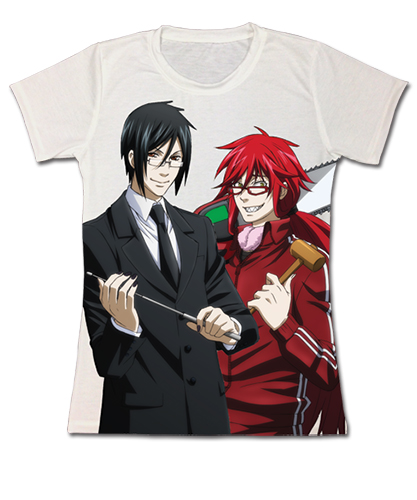 Black Butler - Grell And Sebastian Sensei Full JrS T-Shirt L, an officially licensed Black Butler product at B.A. Toys.