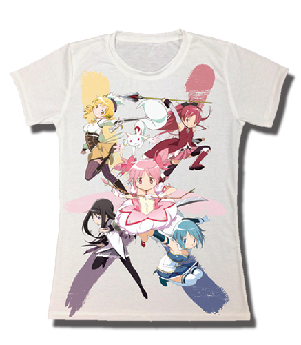 Madoka Magica Movie - Group Brush Stroke Sublimation Jrs. T-Shirt L, an officially licensed product in our Madoka Magica T-Shirts department.