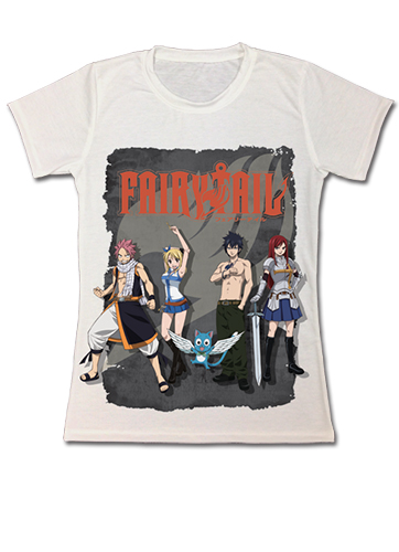 Fairy Tail Beach Group Dye Sublimation Jrs T-Shirt L, an officially licensed product in our Fairy Tail T-Shirts department.