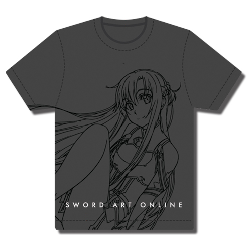 Sword Art Online - Asuna Sitting Line Art Men's T-Shirt S, an officially licensed product in our Sword Art Online T-Shirts department.