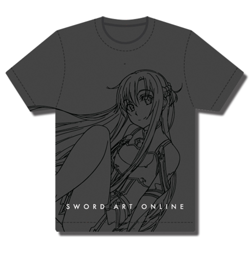 Sword Art Online - Asuna Sitting Line Art Men's T-Shirt L, an officially licensed product in our Sword Art Online T-Shirts department.