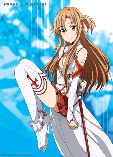 Sword Art Online Asuna Blue Background Wallscroll, an officially licensed product in our Sword Art Online Wall Scroll Posters department.