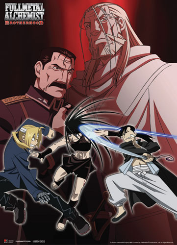 Full Metal Alchemist Brotherhood Ed & Ling Vs Envy Wallscroll, an officially licensed product in our Fullmetal Alchemist Wall Scroll Posters department.