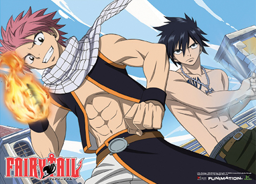 Fairy Tail Natsu & Gray Ready To Fight Wallscroll, an officially licensed product in our Fairy Tail Wall Scroll Posters department.