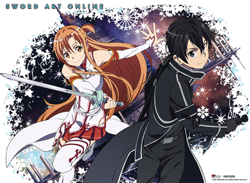 Sword Art Online - Kirito & Asuna Burst Wall Scroll, an officially licensed product in our Sword Art Online Wall Scroll Posters department.