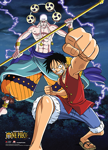 One Piece - Luffy & Enel Wall Scroll, an officially licensed product in our One Piece Wall Scroll Posters department.