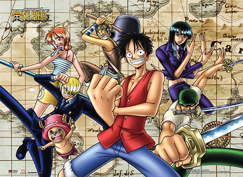 One Piece - Straw Hat Pirates Map Wall Scroll, an officially licensed product in our One Piece Wall Scroll Posters department.