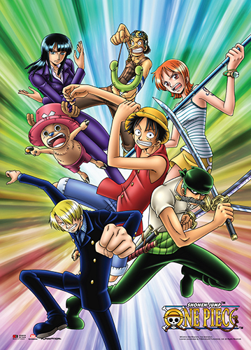One Piece - Straw Hat Pirates Color Burst Background Wall Scroll, an officially licensed product in our One Piece Wall Scroll Posters department.