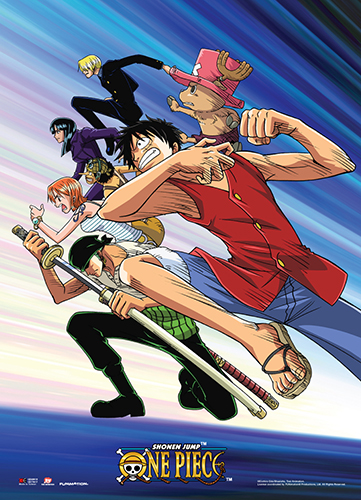 One Piece - Straw Hat Pirates Attack Wall Scroll, an officially licensed product in our One Piece Wall Scroll Posters department.