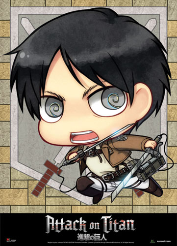 Attack On Titan - Sd Eren Wallscroll, an officially licensed product in our Attack On Titan Wall Scroll Posters department.