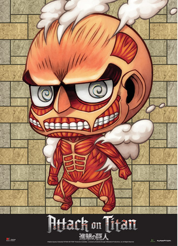 Attack On Titan - Sd Collosal Titan Wallscroll, an officially licensed product in our Attack On Titan Wall Scroll Posters department.