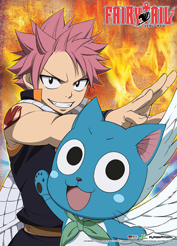 Fairy Tail - Natsu And Happy Fighting Wallscroll, an officially licensed product in our Fairy Tail Wall Scroll Posters department.