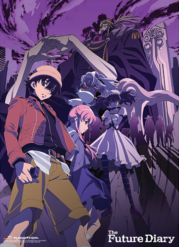 Future Diary - Group Purple Background Wallscroll, an officially licensed product in our Future Diary Wall Scroll Posters department.