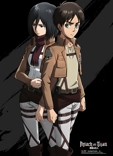 Attack On Titan - Eren And Mikasa Wallscroll, an officially licensed product in our Attack On Titan Wall Scroll Posters department.