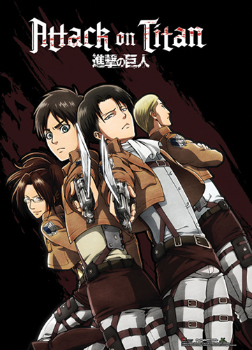 Attack On Titan - Hanji, Eren, Levi And Reiner Wallscroll, an officially licensed product in our Attack On Titan Wall Scroll Posters department.