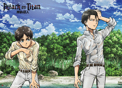 Attack On Titan - Eren And Levi On Shore Wallscroll, an officially licensed product in our Attack On Titan Wall Scroll Posters department.