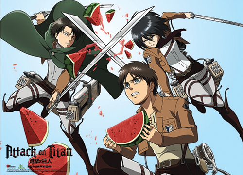 Attack On Titan - Eren, Mikasa And Levi Watermelon Fight Special Edition, an officially licensed product in our Attack On Titan Random Anime Items department.