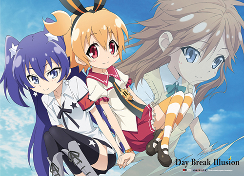 Day Break Illusion - Akari, Siera And Sanae Wallscroll, an officially licensed Day Break Illusion product at B.A. Toys.