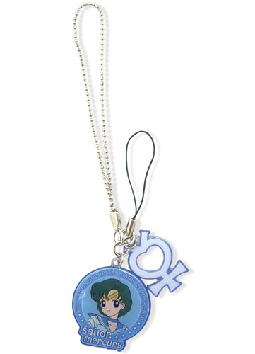 Sailor Moon Mercury & Symbol Metal Cell Phone Charm, an officially licensed product in our Sailor Moon Costumes & Accessories department.