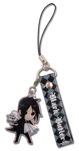 Black Butler Sebastian Sd Cell Phone Charm, an officially licensed Black Butler product at B.A. Toys.