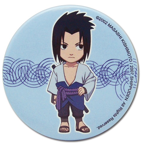 Naruto Shippuden Sasuke Sd Button, an officially licensed product in our Naruto Shippuden Buttons department.