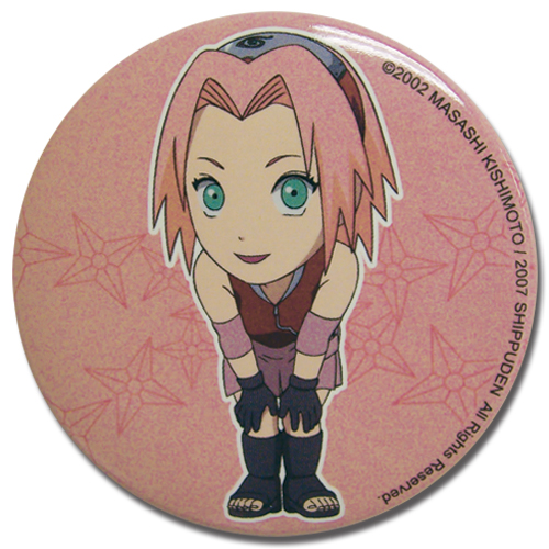 Naruto Shippuden Sakura Sd Button, an officially licensed product in our Naruto Shippuden Buttons department.